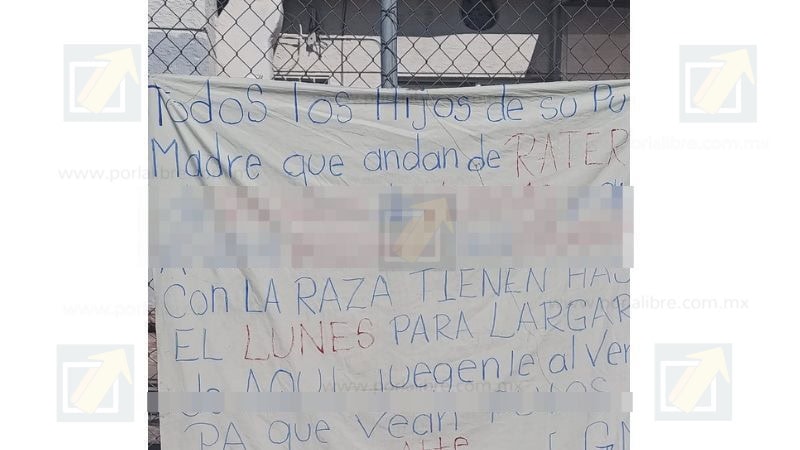 Dejan mensaje en narcomanta a ladrones en la colonia Riberas de Sacramento