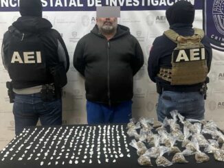 Detienen Agentes de COE en Samalayuca a vendedor de drogas con 290 dosis de cocaína y marihuana