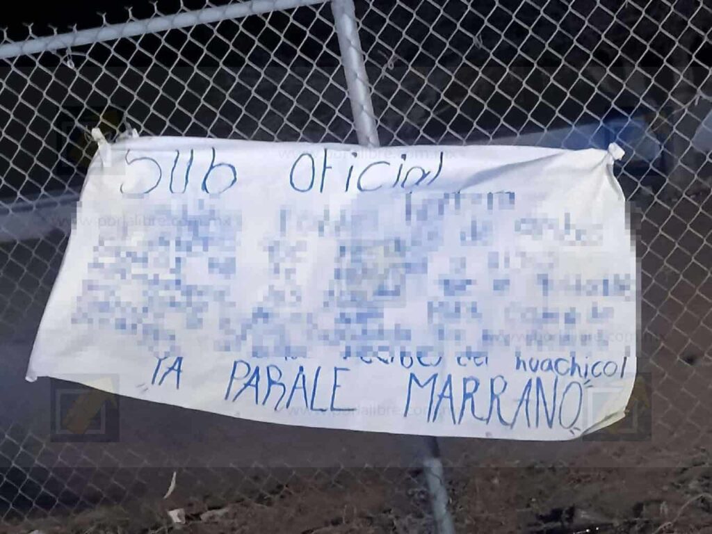 Cuelgan narcomanta en carretera  Chihuahua a Juárez contra mando policial