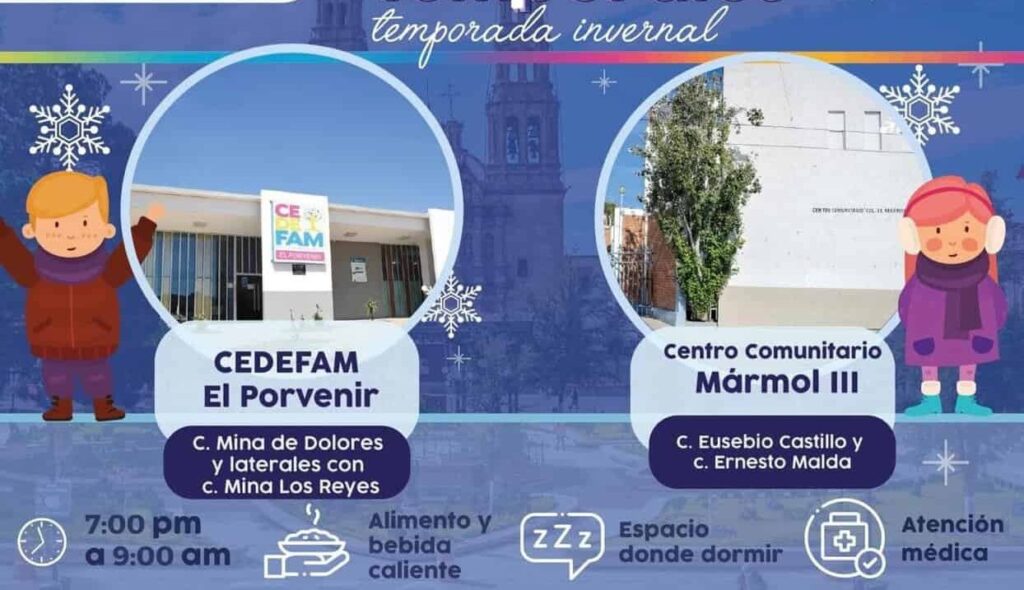 Regresan refugios temporales del Municipio a su horario habitual de 7:00 pm a 9:00 am