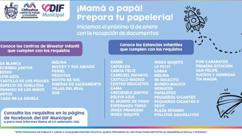 Inicia recepción de documentos para Programa de Becas a Estancias Infantiles y Centros de Bienestar Infantil