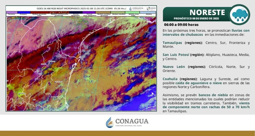 Prevén chubascos y nieve en regiones de Chihuahua