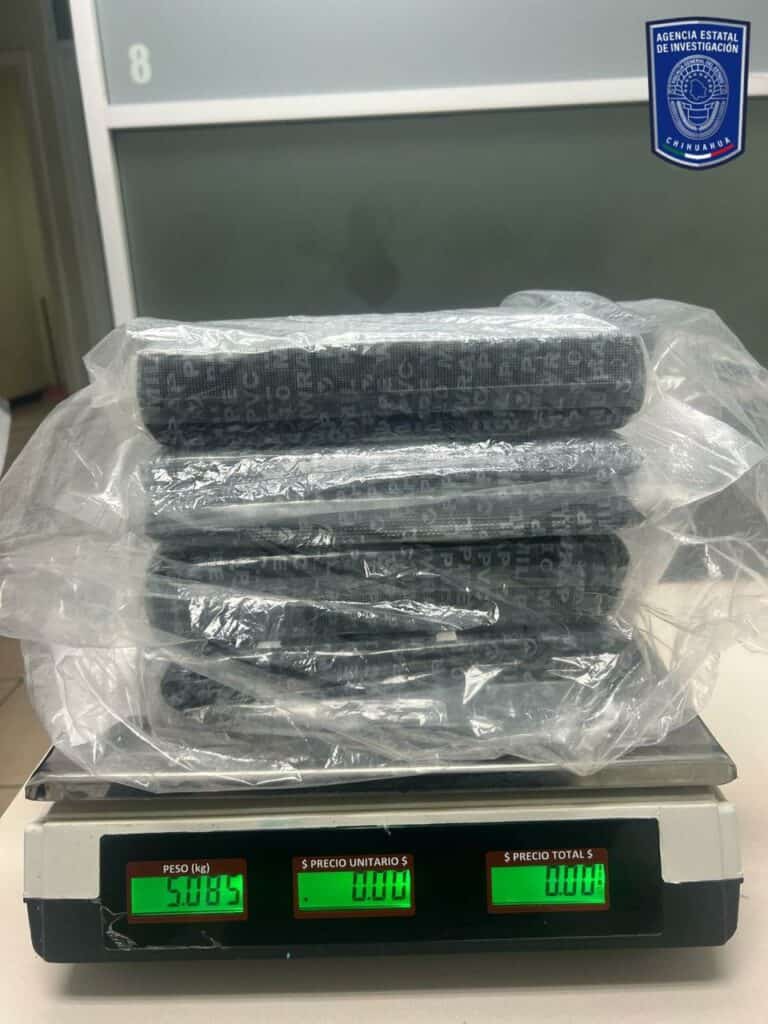Aseguran en operativo conjunto cinco kilogramos de cocaína en cateo en Ciudad Juárez
