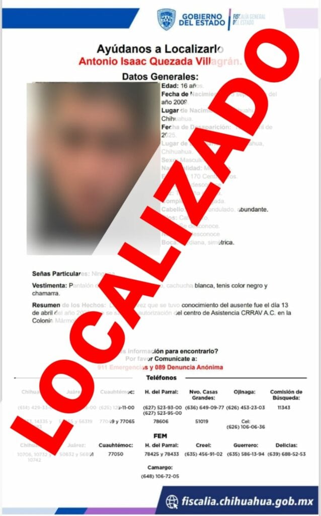 Localiza fiscalía a tres menores que contaban con reporte de ausencia del Centro de Asistencia CRRAV