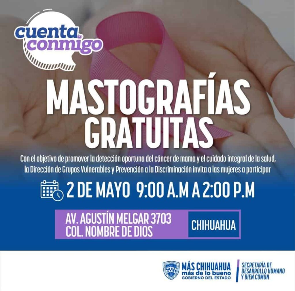 Invitan a mujeres a aprovechar mastografías gratuitas en oficinas de Grupos Vulnerables