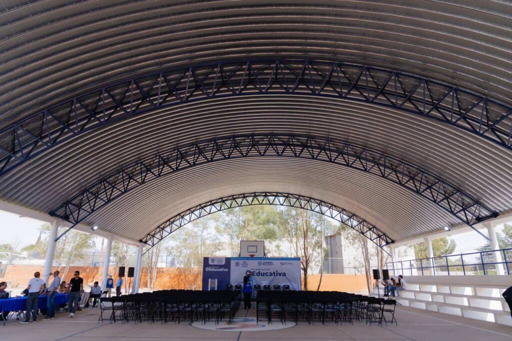 Inaugura alcalde Marco Bonilla domo en escuela primaria Veteranos de la Revolución