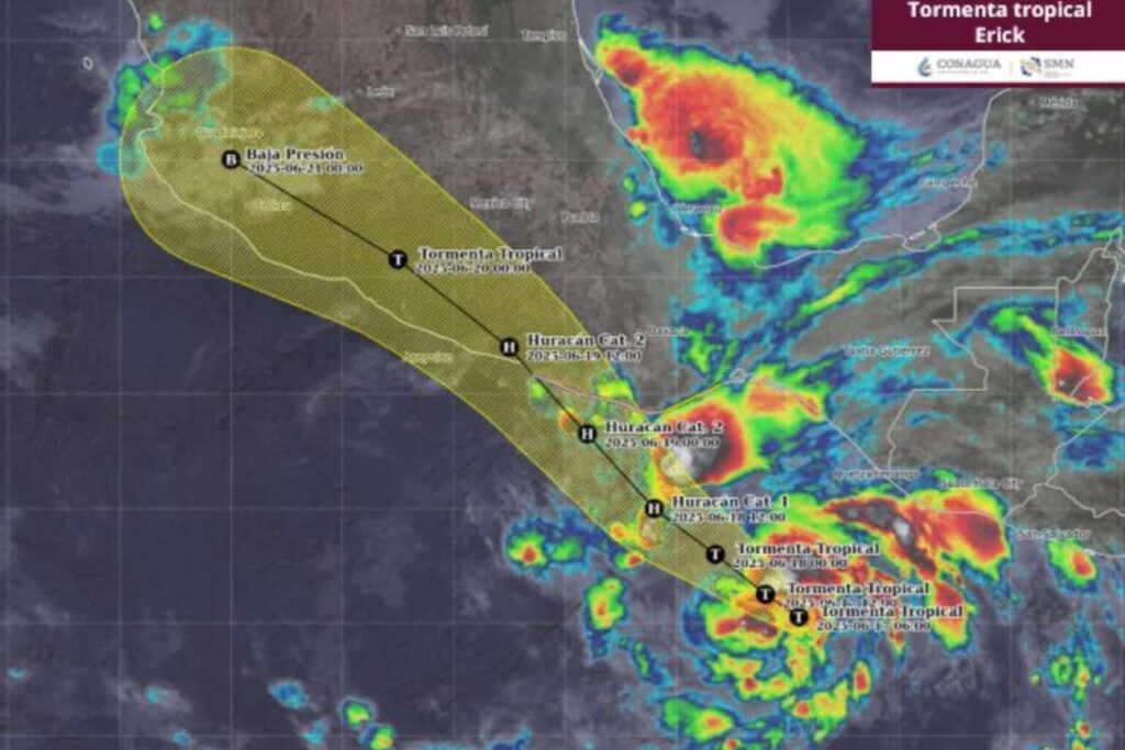 Gobierno alerta por evolución de «Erick» a huracán de categoría 2