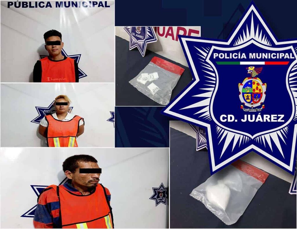 Detienen a tres en posesión de cristal y cocaína en distintas colonias