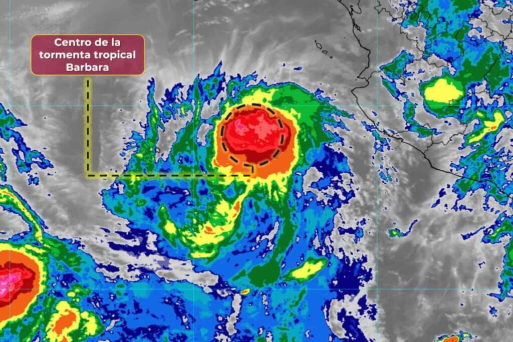 Tormenta «Barbara» propiciará intervalos de chubascos y fuertes rachas de viento en Nayarit, Jalisco y Colima