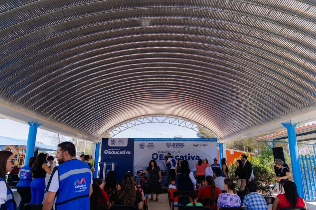 Inaugura alcalde Bonilla domo en Jardín de Niños Suave Patria