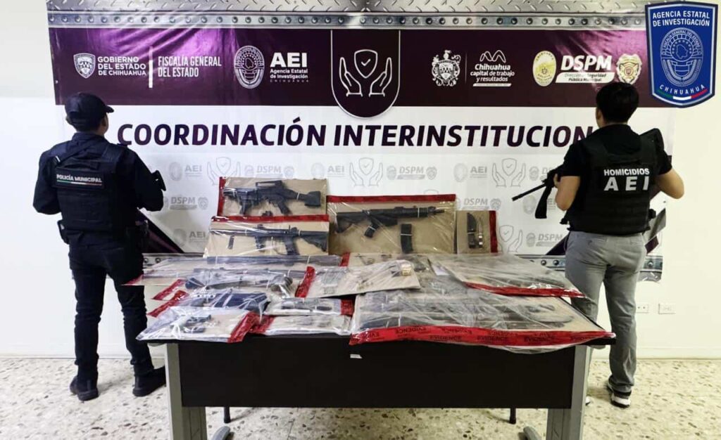 Asegura FGE armas, cartuchos y evidencia de interés en cateos simultáneos 