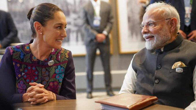 Sheinbaum habla en el G7 con el primer ministro de India sobre cooperación y Sur Global
