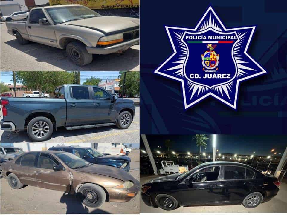 Recuperan cuatro vehículos con reporte de robo
