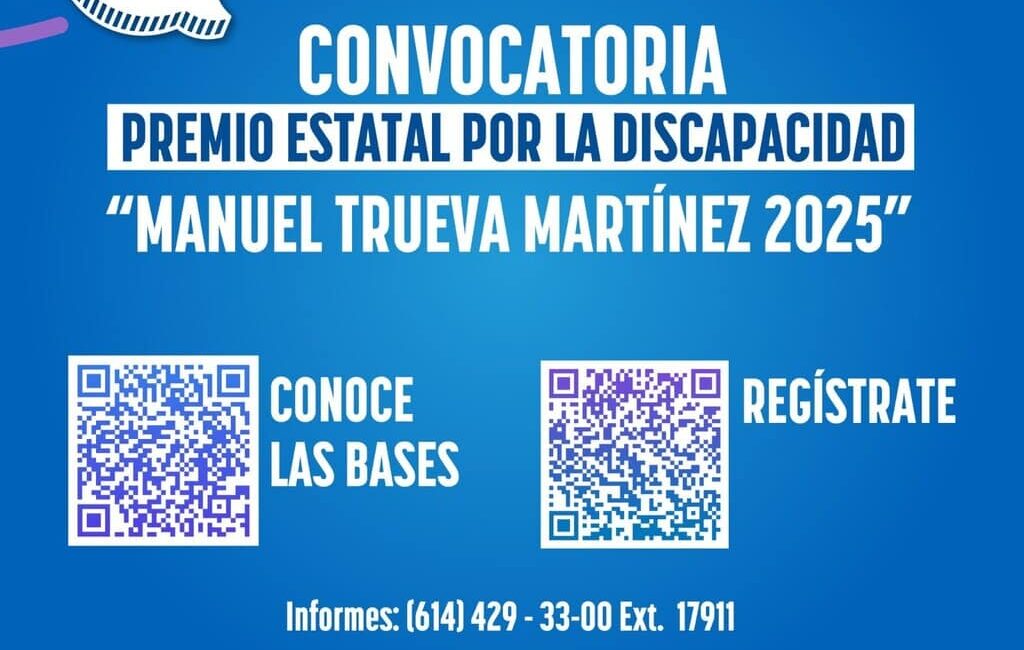 Lanzan convocatoria del Premio Estatal por la Discapacidad “Manuel Trueva Martínez 2025”