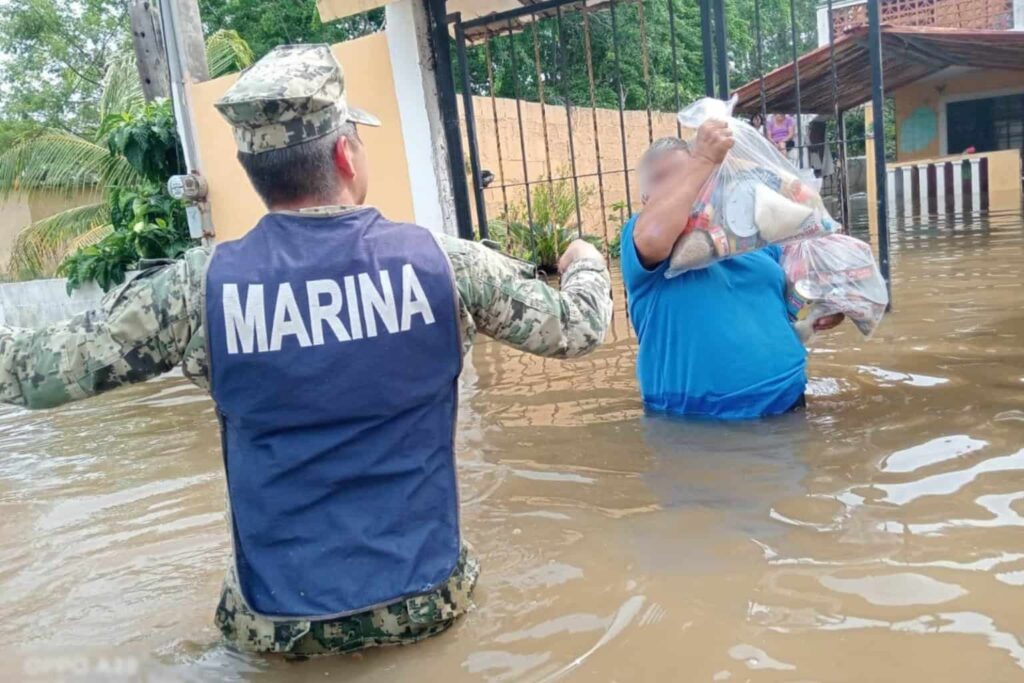 Marina auxilia a población de Tamaulipas y Veracruz tras paso de tormenta «Barry»