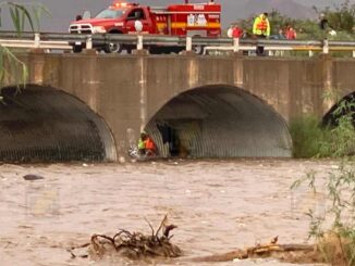 Hombre es rescatado por bomberos tras quedar atrapado bajo puente del Río Sacramento