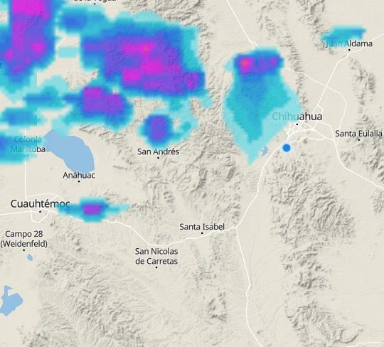 Alertan por tormentas en la ciudad de Chihuahua