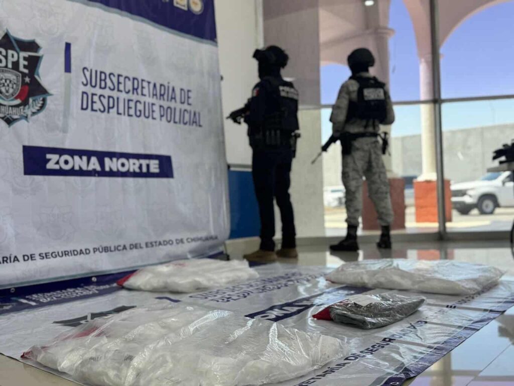 Aseguran más de 26 kilos de metanfetamina en operativo en conjunto en Juárez