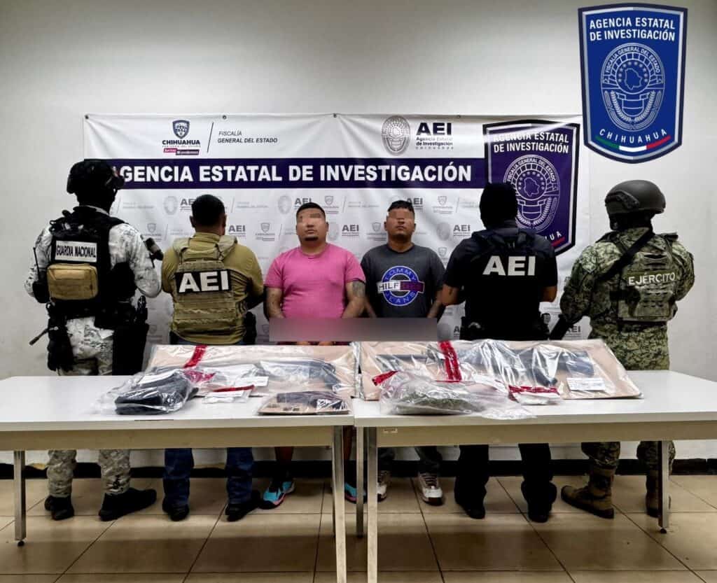 Detiene AEI a presuntos narcomenudistas con armas de fuego y droga