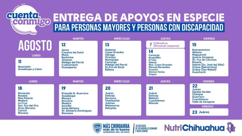 Inicia SDHyBC el 7 de agosto segunda entrega de despensas para adultos mayores y personas con discapacidad