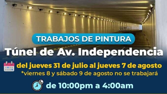 conduce-con-precaucion-municipio-trabajara-con-pintura-en-tunel-de-avenida-independencia.jpeg Conduce con precaución, Municipio trabajará con pintura en túnel de avenida Independencia