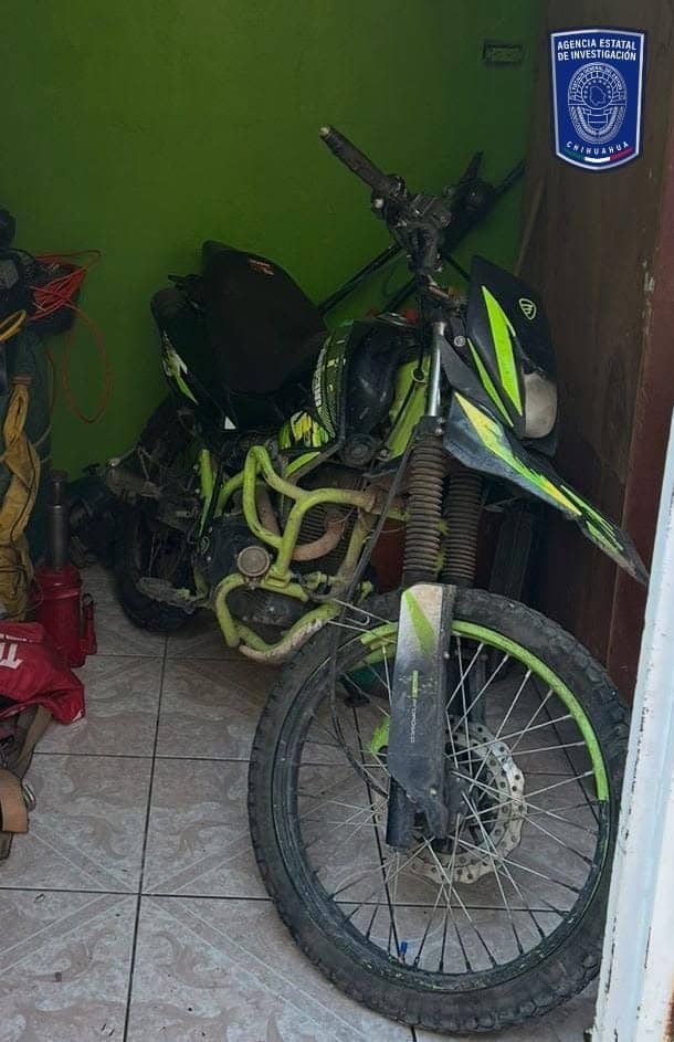 Asegura AEI en Tierra Nueva motocicleta con reporte de robo en Bachíniva