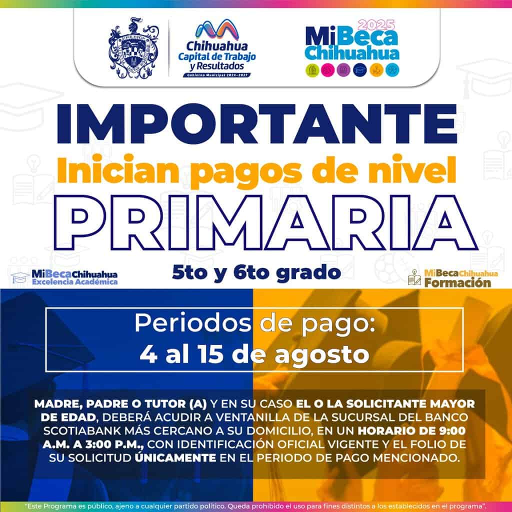 Arranca Municipio pago de becas de Excelencia Académica y Formación para quinto y sexto de primaria