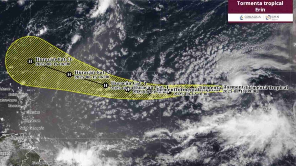 La tormenta tropical «Erin» podría convertirse en huracán ¿Afectará a México?