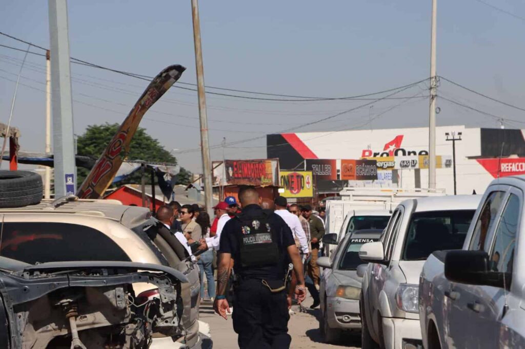 Inspeccionan yonkes en operativo conjunto para prevenir venta de autopartes robadas