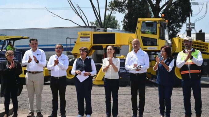 Sheinbaum da banderazo de salida a nuevos trenes de repavimentación