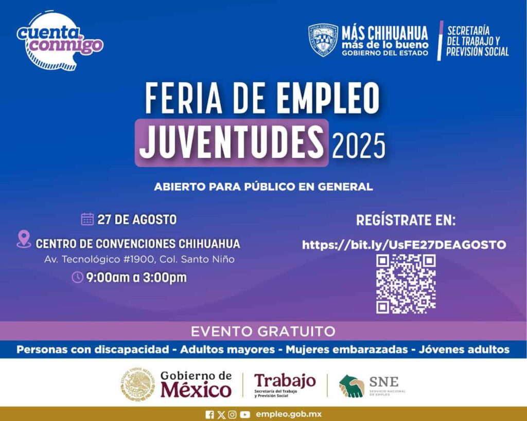 Realizará Gobierno del Estado feria de empleo de las juventudes con 3 mil 500 vacantes