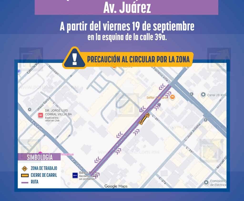 Reparará JMAS Chihuahua caja de válvulas en la avenida Juárez este viernes