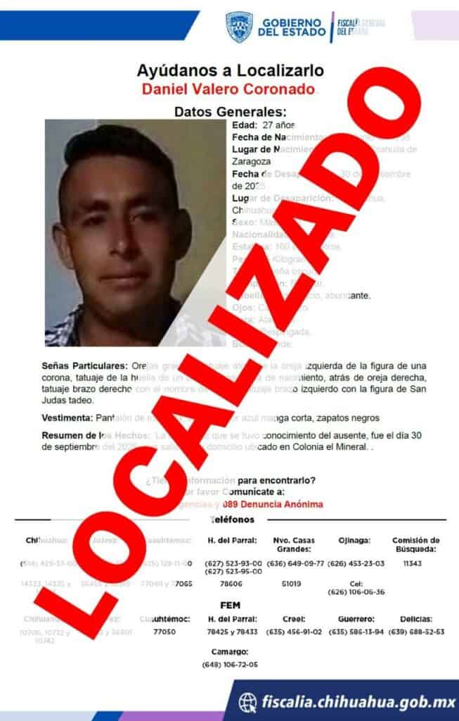 Localizan a hombre con reporte de ausencia en colonia El Mineral II en Chihuahua