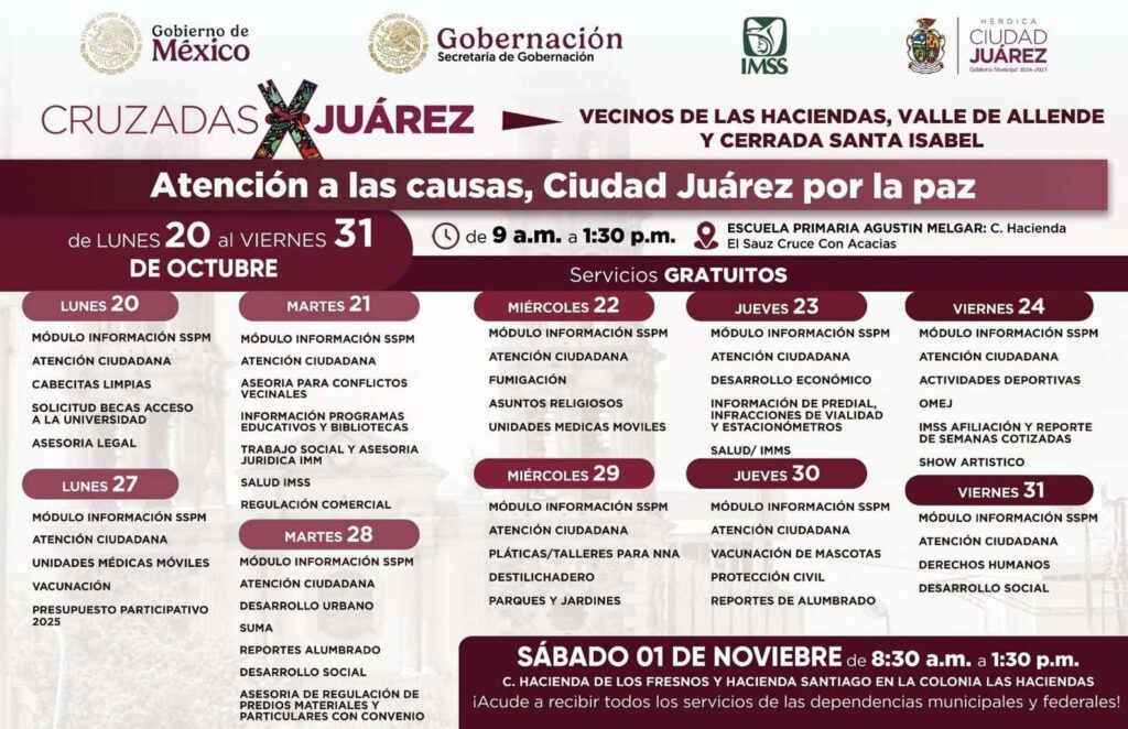 Llevarán Cruzadas por Juárez a colonia Las Haciendas
