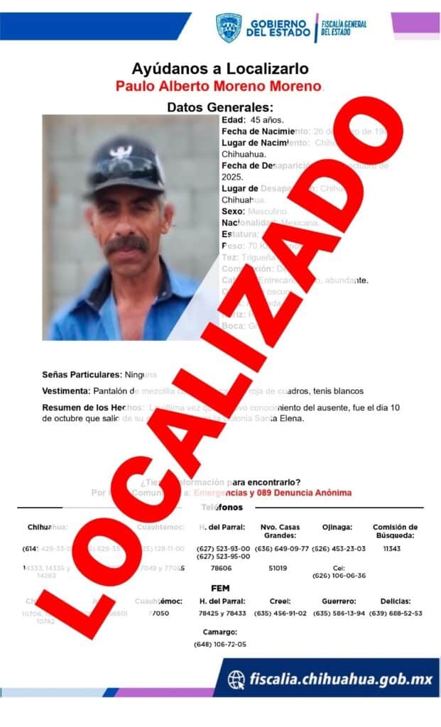 Localiza Fiscalía a 3 hombres con reporte de ausencia en la ciudad de Chihuahua