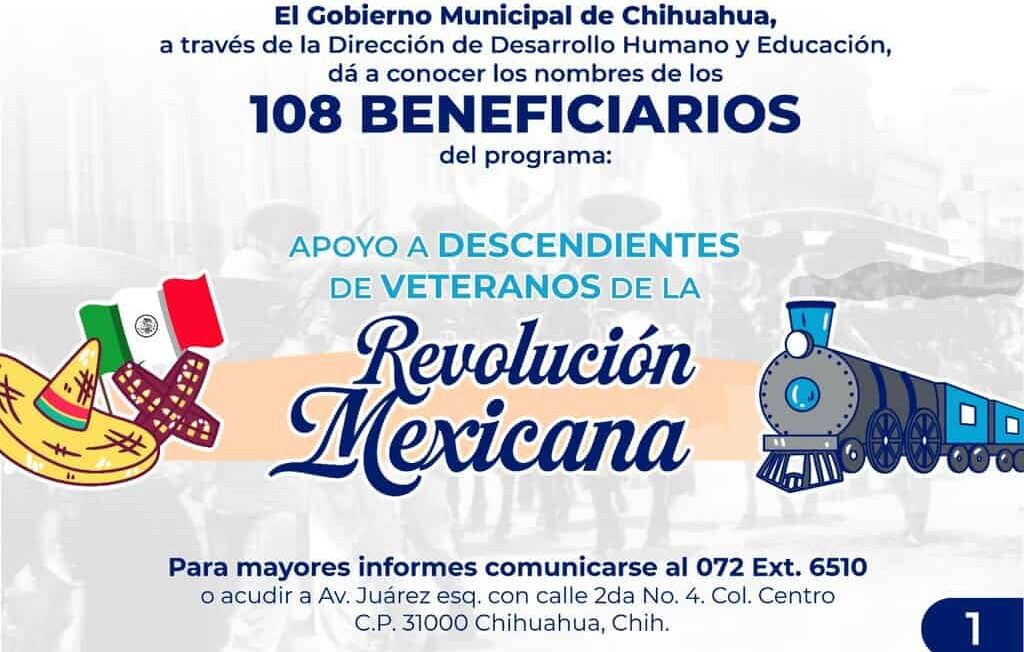 Publican listado de 108 beneficiarios del programa “Apoyo a Descendientes de Veteranos de la Revolución”