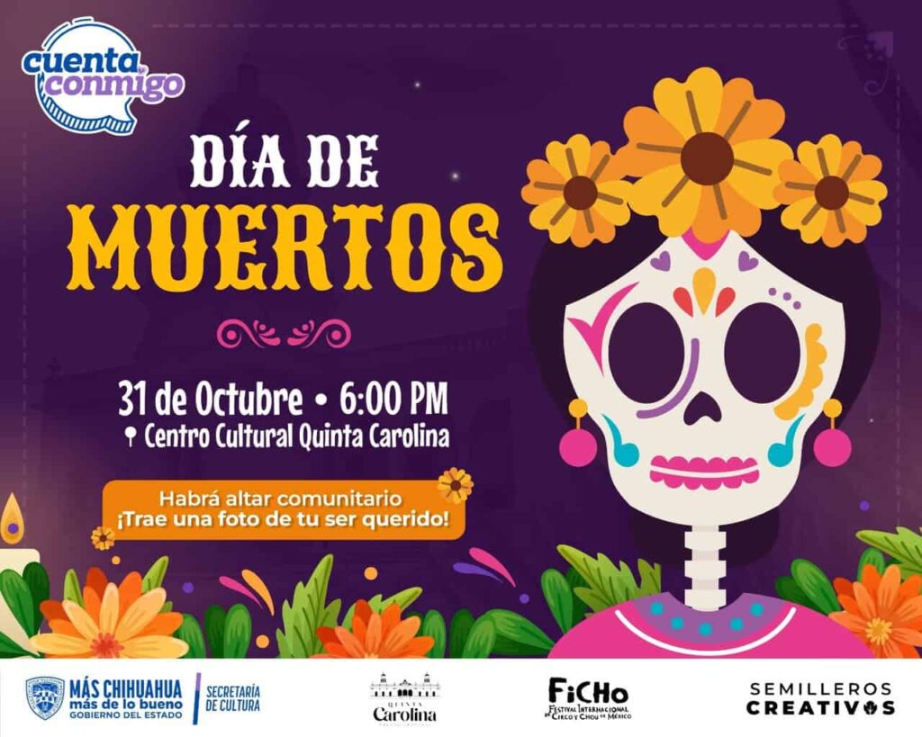 Invita Centro Cultural Quinta Carolina a su festival de Día de Muertos