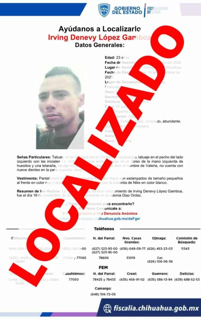Localiza Fiscalía a 3 hombres con reporte de ausencia en ciudad Chihuahua