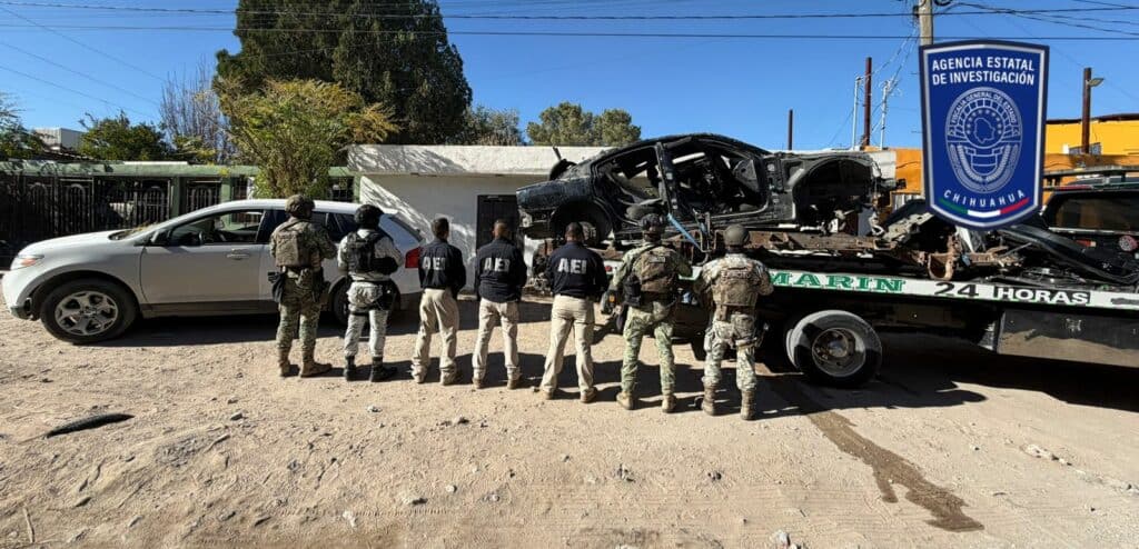 Durante cateo en El Sauzal, asegura AEI droga, vehículos con reporte de robo y autopartes
