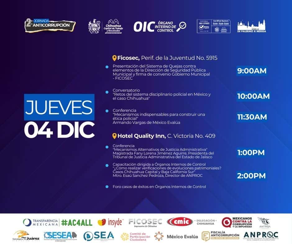 Avanza Segunda Jornada Anticorrupción con enfoque en ética policial y servicio público