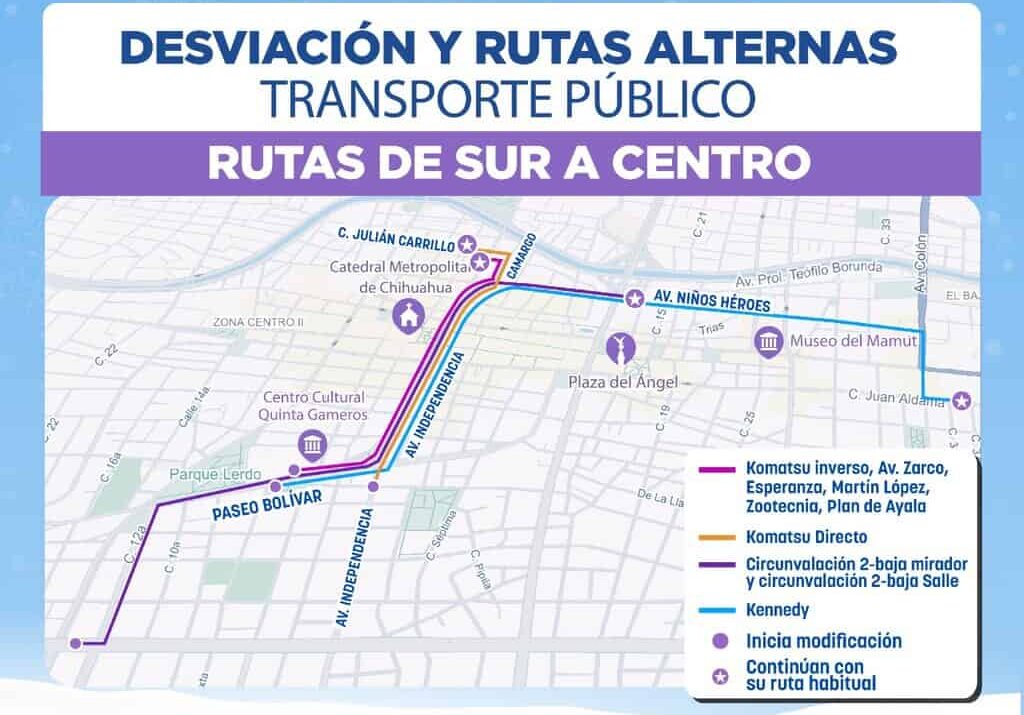 Anuncian modificaciones en rutas con motivo del Encendido del Árbol