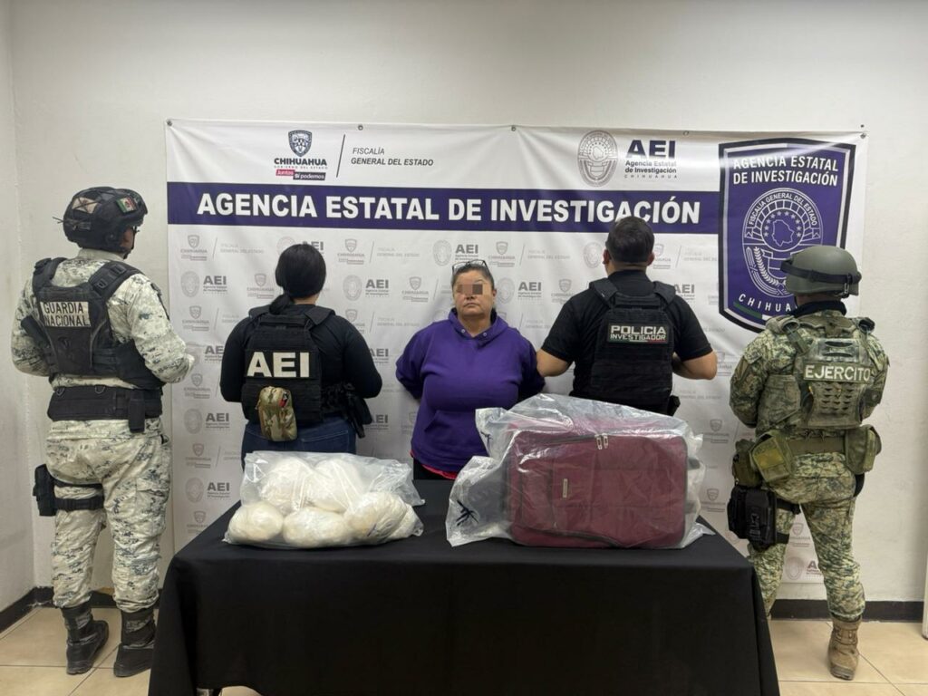 Detienen a mujer con cerca de ocho kilos de cristal en Villa Residencial del Real – Fiscalía General del Estado de Chihuahua