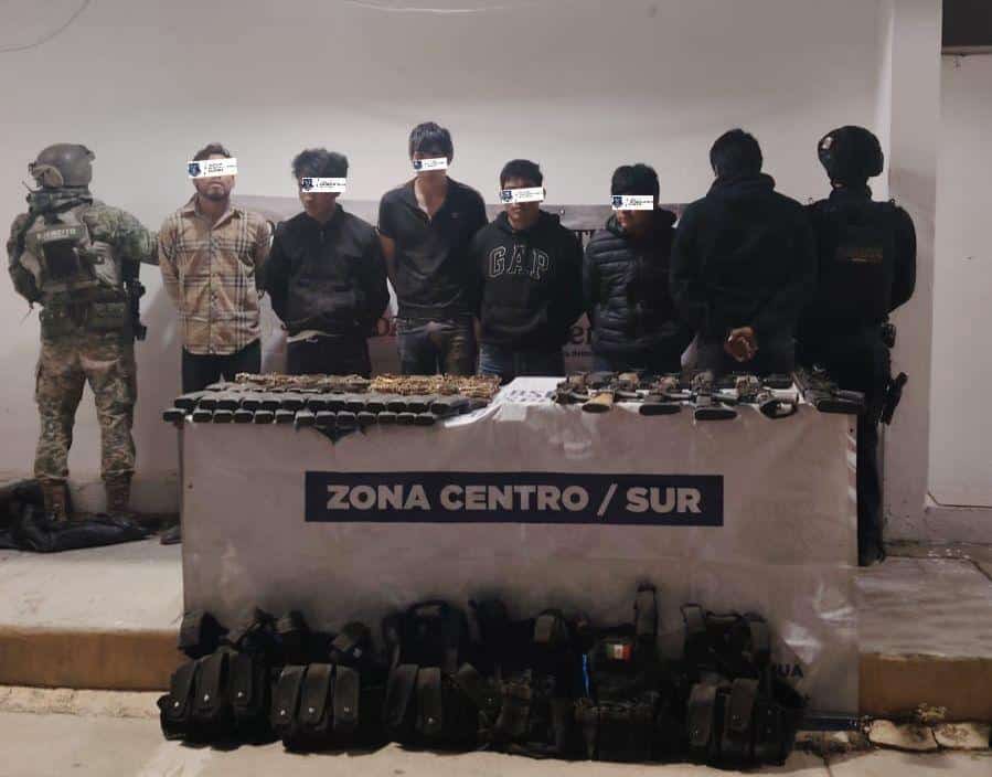 Capturan durante operativo a 6 sujetos con un arsenal en Guachochi
