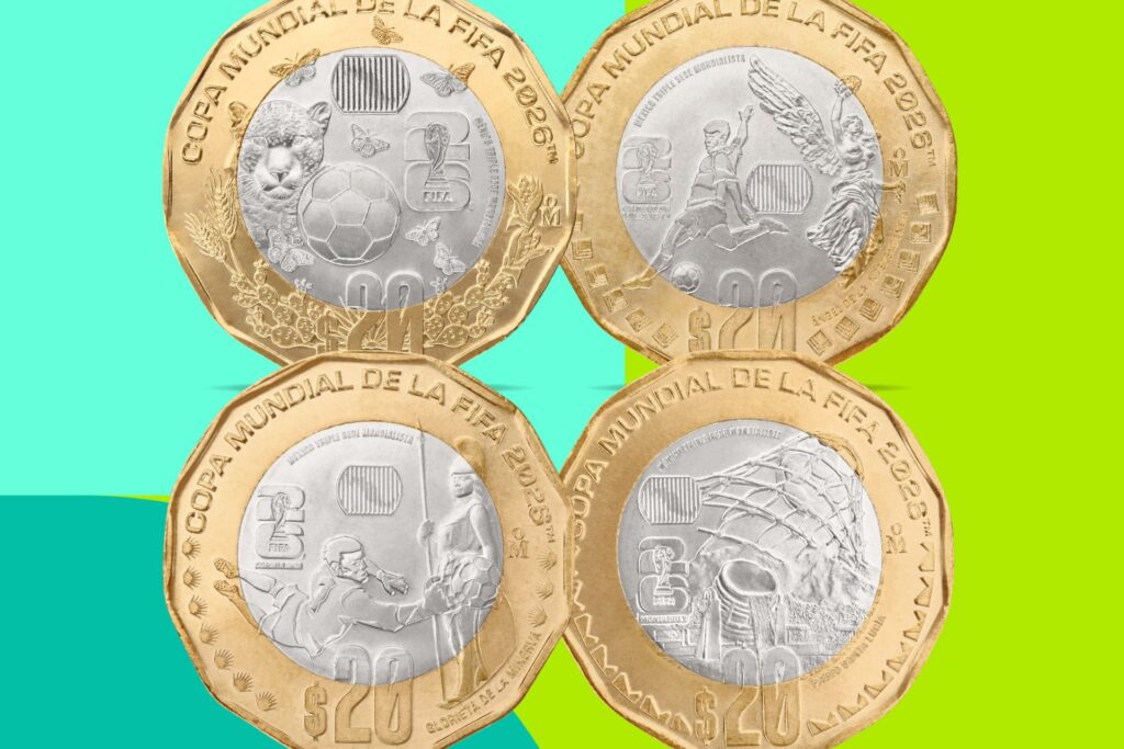 Así son las monedas que Banxico conmemorativas del Mundial 2026