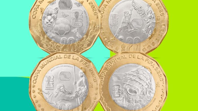 Así son las monedas que Banxico conmemorativas del Mundial 2026